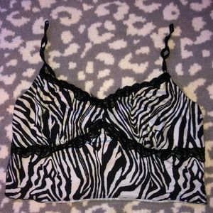 Shein Zebra-Print Cropped Tank Top